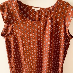 Pleione Tops, Print Burgundy and Blue, Size XL